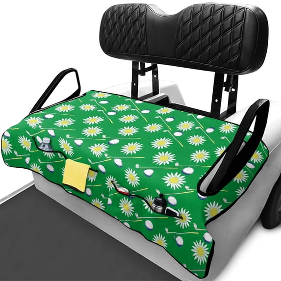 Uourmeti Daisy Golf Pattern Golf Cart Seat Covers Protetor, Washable Cushion Cover Fit for Club Car