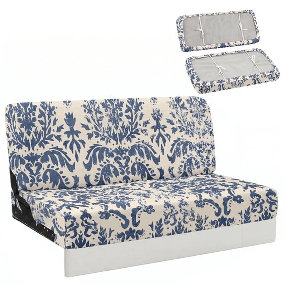 Uourmeti Damask RV Folding Sofa Cover Washable, Suitable for Camping Interior, RV Couch Covers Suitable for Jackknife Sleeper Sofas