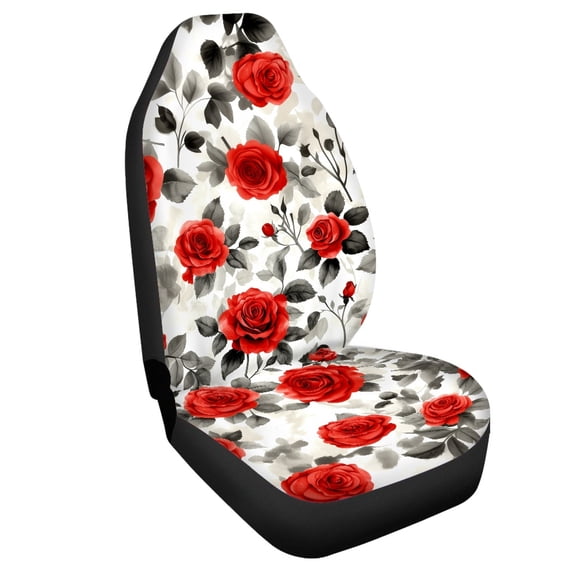 Uourmeti Deep Red Roses Car Seat Cover Full Surround Seat Covers for Cars Non-Slip Logo Customization 1 pcs Compatible with Vehicle Van