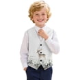 thumbnail image 1 of Uourmeti Deer And Lilies Print Kids Formal Suit Vest Waistcoat Polyester Soft V-Neck Boys Formal Suit Vest for Wedding Daily, 1 of 6