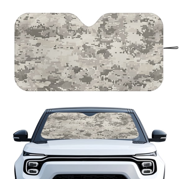 Uourmeti Digital Urban Camo Car Windshield Sun Shade - Foldable UV & Heat Blocker, Universal Fit for Cars, SUVs & Trucks - Automotive Interior Accessory