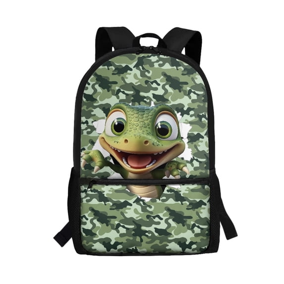 Uourmeti Dino Breaks Camo Adjustable Padded Straps Comfort Backpack for Work Travel, Adjustable Shoulder Straps Durable Daily Backpack Large Storage Space Daypack