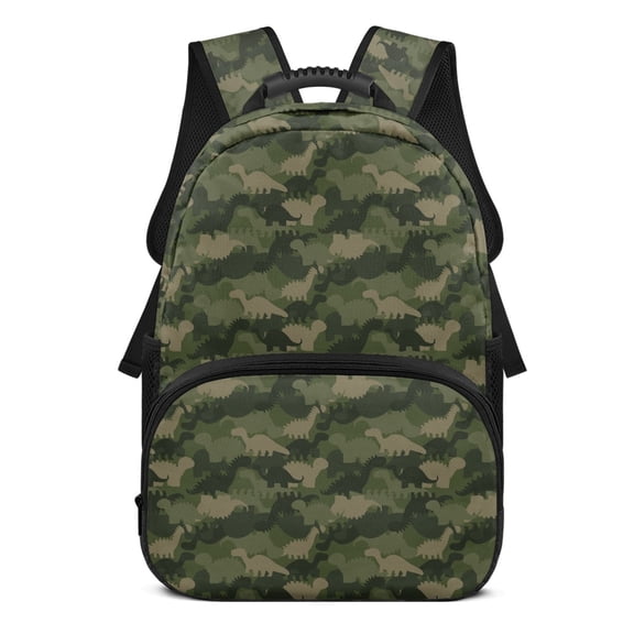 Uourmeti Dinosaur Camouflage Pattern Comfortable Backpack for School Daypack, Smooth Zipper Shoulder Bookbags