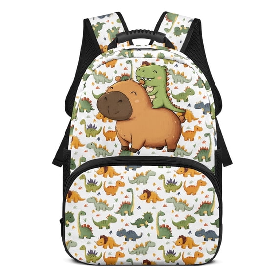 Uourmeti Dinosaur Print Personalized Backpack for Back to School Daily, Breathable Adjustable Shoulder Polyester School Backpack