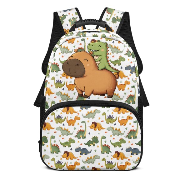 Uourmeti Dinosaur Print Personalized Backpack for Back to School Daily, Breathable Adjustable Shoulder Polyester School Backpack