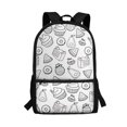 thumbnail image 1 of Uourmeti Durable 17 Inch Backpack for Travel Shopping, Multiple Pockets Soft Touch Spacious Storage Shoulder Backpack, Dessert Fruit Doodle Print, 1 of 6