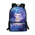 thumbnail image 1 of Uourmeti Durable 17 Inch School Backpack, Durable Fabric Adjustable Comfort Shoulder Adjustable Comfort Straps Student Bookbag, Axolotl Galaxy Pattern, 1 of 6