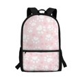 thumbnail image 1 of Uourmeti Durable Zippered 17 Inch Backpack for Daily Use Outdoor, Front Pocket Spacious Interior School Backpack, Pink Paw Prints, 1 of 6