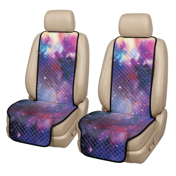 Uourmeti Dustproof Car Front Seat Covers for Truck, Polyester Easy Installation Car Seat Covers, Galaxy Starry Sky Decoration