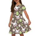 thumbnail image 1 of Uourmeti Easter Bunny Dresses 7-8Y Girls Cute Short Sleeve Swing Dress Casual Crew Neck Knee Length A-Line Dresses with Pockets Holiday Clothes, 1 of 6