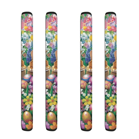 Uourmeti Easter Refrigerator Door Handle Covers, Set of 4 Polyester Fabric Appliance Handle Covers for Kitchen Dishwasher and Ovens