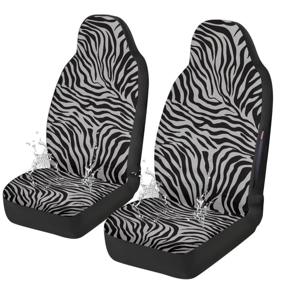 Uourmeti Easy to Install Car Seat Cover for Auto, Polyester Fabric Washable Automobile Seat Cover Protector, Zebra Stripe
