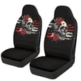 thumbnail image 1 of Uourmeti Elastic Front and Rear Seat Cover Set for Interior Accessories, Polyester Decorative Car Seat Covers Front Seats Cushion, Skull Rose Flag Pattern, 1 of 7