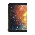 thumbnail image 1 of Uourmeti Fiery Baseball Print Large Capacity Trifold Card Wallet, Polyester Fabric Kids Trifold Wallet Compact Children's Wallet for Travel Shopping, 1 of 6