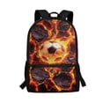 thumbnail image 1 of Uourmeti Fiery Lava Soccer Ball Backpack for Students, 17 Inchs Personalized Adjustable Comfort Straps School Backpack for Travel Work, 1 of 6