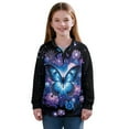 thumbnail image 1 of Uourmeti Floral Butterfly Quarter Zip Up Sweatshirts for Kids Girls Long Sleeve Pullover Sweatshirts Soft Lightweight Comfy Casual for Daily Wear Size 13-14, 1 of 7