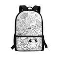 thumbnail image 1 of Uourmeti Frog and Butterfly Pattern Backpack, Large Capacity Polyester Backpack 17 Inch Personalized Polyester Daily Backpack for Tourism School, 1 of 6