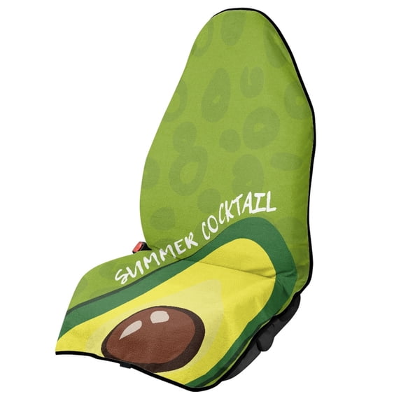 Uourmeti Front Seat Cover Machine Washable Microfiber, Compatible with Van Truck Seat, for Cars Trucks SUVs, Avocado Summer Cocktail