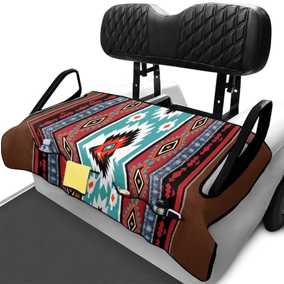 Uourmeti Geometric Golf Cart Seat Covers Clean, for Sports, Golf Accessories, Compatible with 2-Passenger Seats Carts Club Car