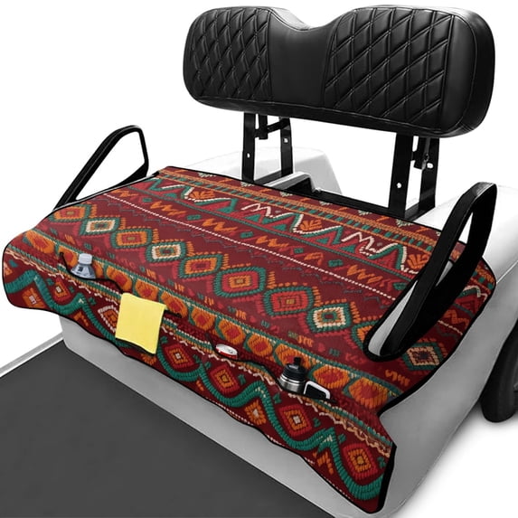 Uourmeti Geometric Pattern Golf Cart Seat Non-Skid, Non-slip, Suitable for Sports, Fit for 2 Passenger