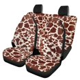 thumbnail image 1 of Uourmeti Giraffe Spot Car Seat Covers 3 PCS, Car Seat Covers Full Set Polyester Breathable Dustproof for Truck Trucks Station Wagon, 1 of 8