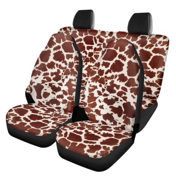 Uourmeti Giraffe Spot Car Seat Covers 3 PCS, Car Seat Covers Full Set Polyester Breathable Dustproof for Truck Trucks Station Wagon