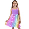 thumbnail image 1 of Uourmeti Girls Dresses Rainbow Floral Summer Sundresses Kids Cute Spaghetti Strap A Line Cami Swing Dress for Girls Princess Birthday Dresses,Size 3-14t, 1 of 6