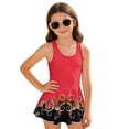 thumbnail image 1 of Uourmeti Girls' Floral Octopus Tentacle Scroll Skirted One-Piece Swimsuit - Quick Dry, Stretchy Swim Dress for Beach & Pool Vacations, 1 of 8