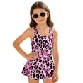 thumbnail image 1 of Uourmeti Girls' Pink Leopard Print Skirted One-Piece Swimsuit - Quick Dry Stretch Swim Dress for Beach, Pool & Summer Vacation, 1 of 8