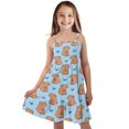 thumbnail image 1 of Uourmeti Girls Sleeveless Dress 11-12y Spaghetti Strap Sundress Capybara Love Tiered Dress for Summer Girls Swing Midi Tank Dress Kids Cute Capybara Clothes, 1 of 7