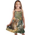 thumbnail image 1 of Uourmeti Girls Summer Dresses Cute Rabbit Swing Dress for Girls 7-8T Soft Spaghetti Straps A-Line Tiered Dresses Kids Princess Sundress, 1 of 7