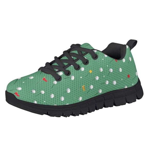 Uourmeti Golf Ball Print Shoes for Boys Size 10.5 Little Kid Knitted Mesh Sports Shoes Comfort Lace Up Athletic Running Anti Skid Trainer