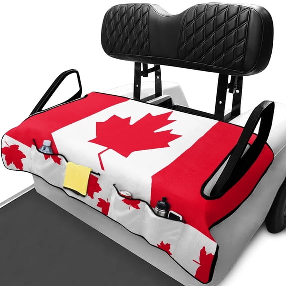 Uourmeti Golf Cart Seat Cover, Compatible with Sports, Suitable for EZGO TXT RXV Soft, Canadian Flag Print