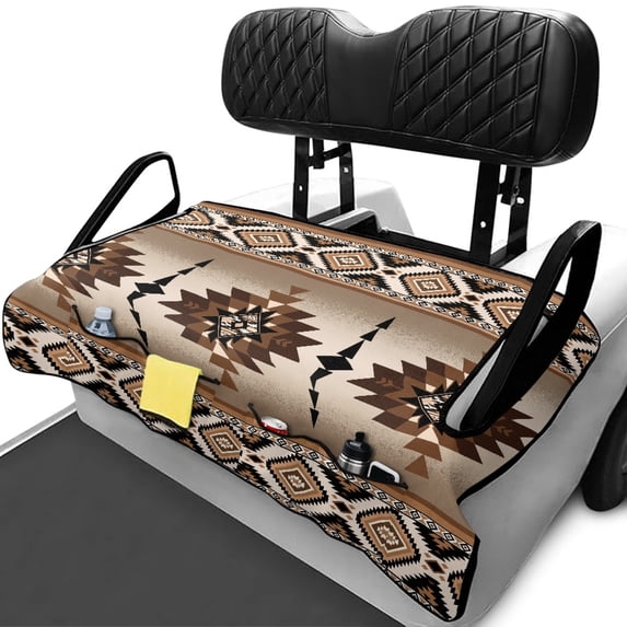 Uourmeti Golf Cart Seat Covers, Compatible with Sports, Suitable for Club Car with Pockets, Southwestern Geometric Pattern