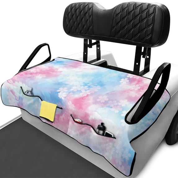 Uourmeti Golf Cart Seat Covers Front Pockets Universal, Compatible with Club Car Golf Cart Summer Golfcart Cushion Cover