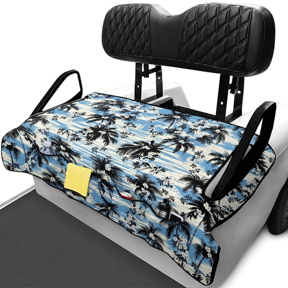 Uourmeti Golf Cart Seat Covers Portable, Compatible with Cart Car Sports, Golfcart Cushion Cover Fit for EZGO Club Car, Tropical Fronds Print