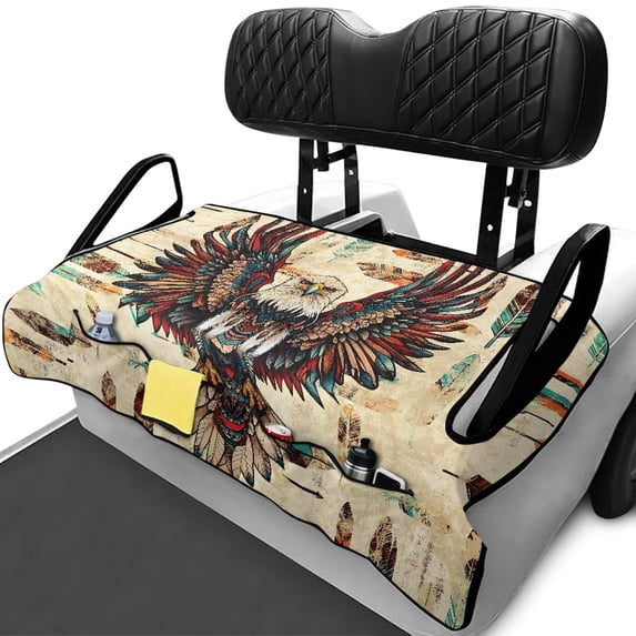Uourmeti Golf Cart Seat Portable, Compatible with Summer Golf Carts, Golf Cart Seats Cushion Covers Fit for EZGO EZGO TXT RXV, Eagle Pattern