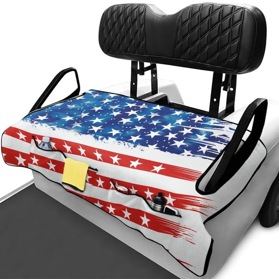 Uourmeti Golf Cart Seat with Pockets Comfortable, Compatible with Sports Golf Carts Golf Cart Seat Covers(American Flag )