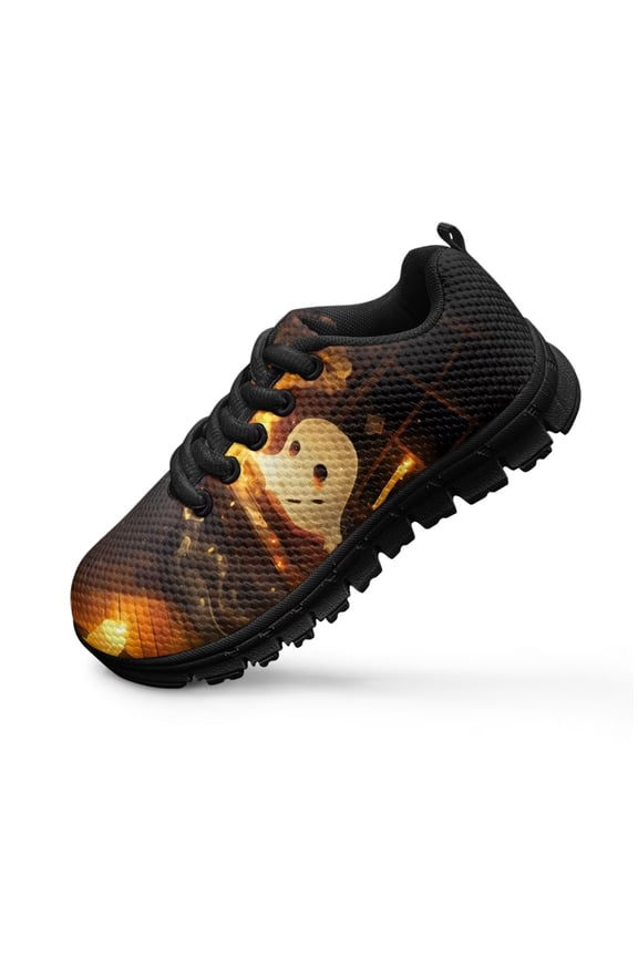 Halloween Sneakers for Kids Size 1 Retro Ghost Shoes Boys Girls Tennis Running Shoes for Kids Fashion Slip on Athletic Sport Sneakers