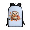 thumbnail image 1 of Uourmeti Hedgehog Autumn Mushroom Print Backpack, Adjustable Pressure Relief Shoulder Straps School Backpack 17 Inch Durable Student Bookbag for Work, 1 of 6