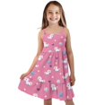 thumbnail image 1 of Uourmeti Kids Horse Dresses for Girls 3-14Y Summer Cute Strappy Tiered Dress Girls Birthday Party Sundress Soft A Line Swing Midi Dresses, 1 of 7