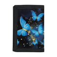 thumbnail image 1 of Uourmeti Kids Trifold Wallet Glowing Blue Butterfly Print Foldable Children's Wallet for Sports, Elastic Polyester Lightweight Trifold Card Wallet, 1 of 7