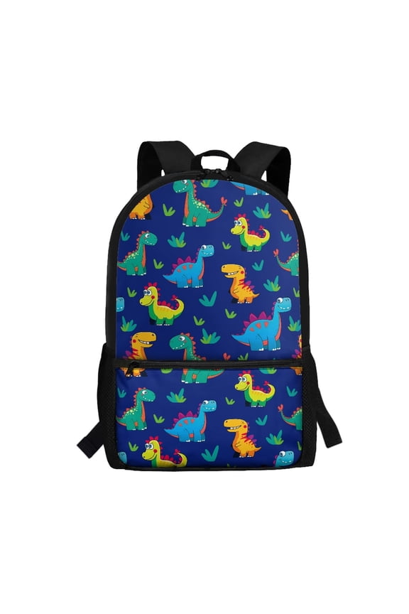 Large Capacity 17 Inch Daypack for School Outdoor, Durable Personalized Spacious Interior School Backpack, Cute Cartoon Dinosaur Pattern