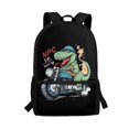 thumbnail image 1 of Uourmeti Large Capacity Backpack for School Work, 17 Inch Stylish Daypack, Dinosaur Motorcycle Theme, 1 of 6