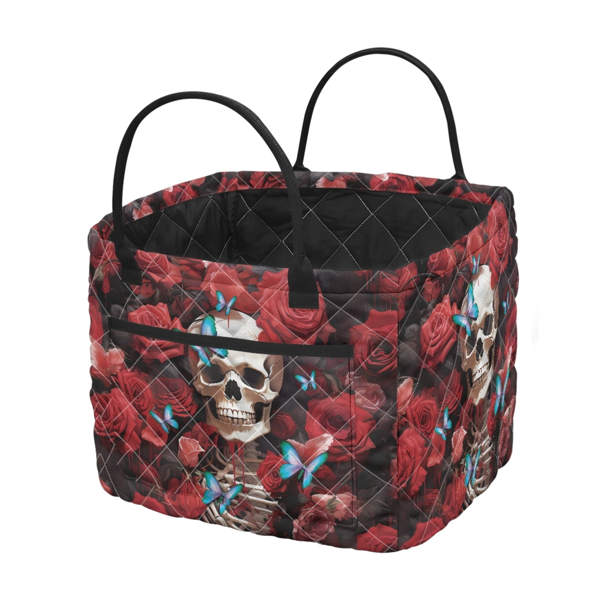 Polyester Storage Box Uourmeti Large Capacity Storage Basket for Toys, Skull Red Rose Gothic ...