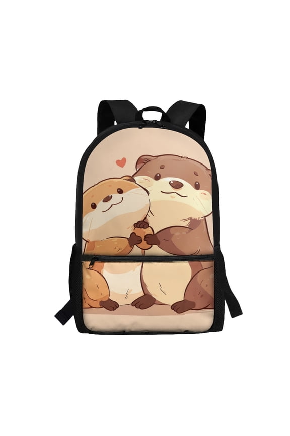 Large Storage 17 Inch Backpack for Shopping School, Simple Stylish Adjustable Padded Straps Anti Fade Daypack, Sea Otter