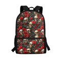 thumbnail image 1 of Uourmeti Large Storage Space 17 Inch Backpack for Travel Work, Spacious Compartment Non Fade Multiple Pockets School Backpack, Skull Roses Pattern, 1 of 6