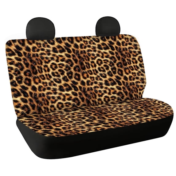 Uourmeti Leopard Print Pattern Auto Bench Seat Cushion Covers for Vehicles, Set of 2 Non-Slip Car Seat Cover Cushions Stretch Durable Back Passenger Seat Cushions