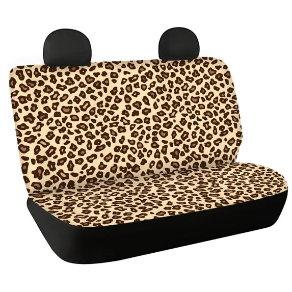 Uourmeti Leopard Print Pattern Rear Bench Seat Cover for Dogs, 2pcs Car Seat Covers Protective Against Dirt & Pet Fur Non-Slip Rear Seat Covers