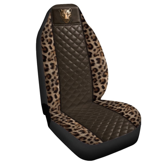 Uourmeti Leopard Tiger Head Print Automobile Seat Protector 1 Pieces Set, Vehicle Seat Cushion Polyester Durable Breathable for Car Suv Van